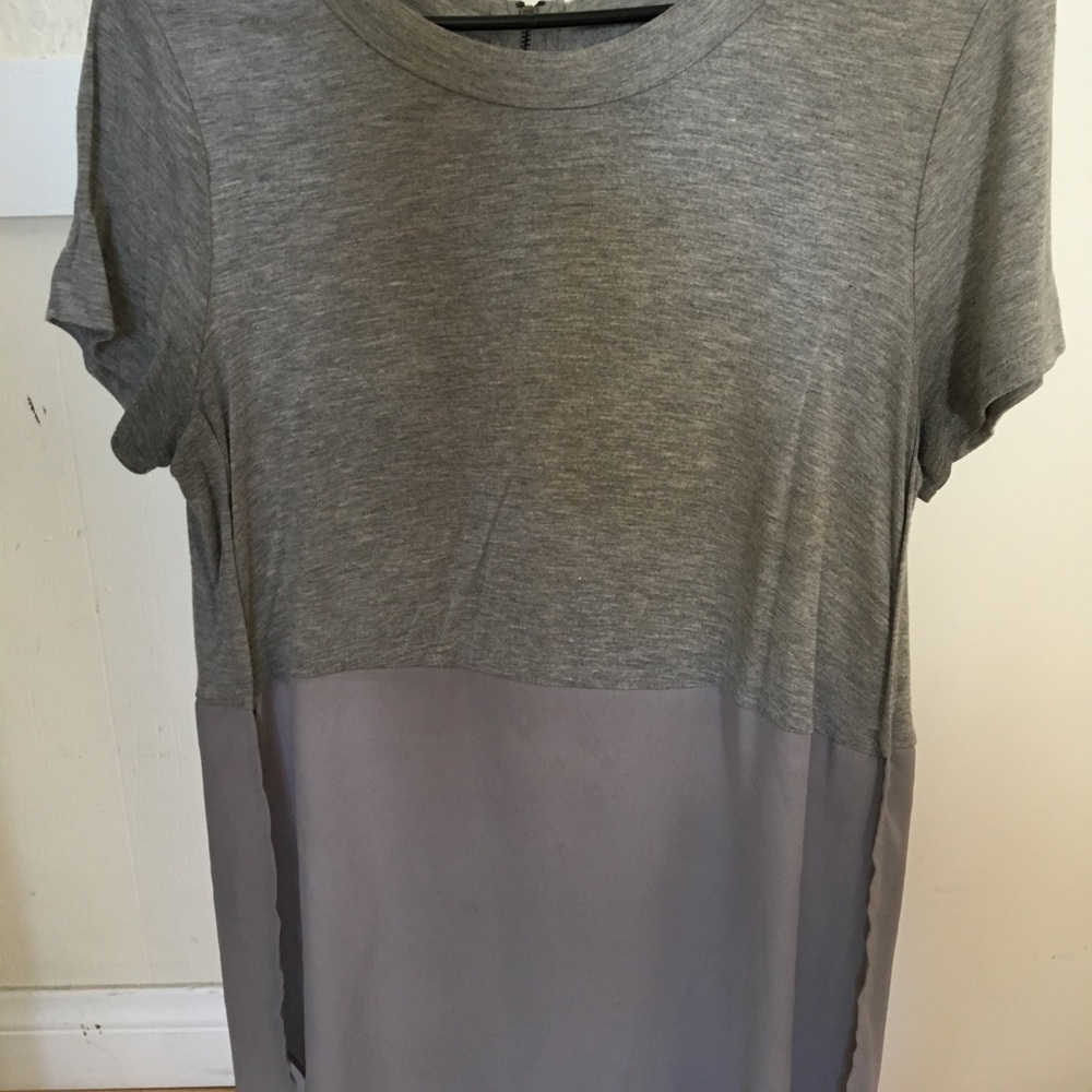 Grey top with sheer bottom